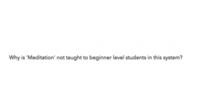 Why is meditation not taught in the beginner level courses in the Iyengar system?