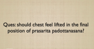 Should my chest stay lifted when I take the final position of prasarita padottanasana?